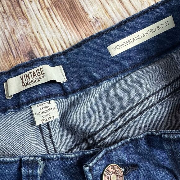Vintage America Blues MICRO BOOT Cut Size 4 Mid Rise Jeans Denim Pants 29x32 - Picture 13 of 14